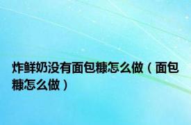 炸鲜奶没有面包糠怎么做（面包糠怎么做）