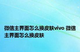 微信主界面怎么换皮肤vivo 微信主界面怎么换皮肤