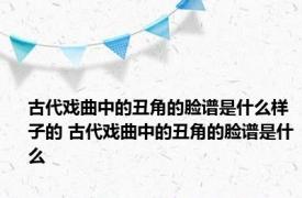古代戏曲中的丑角的脸谱是什么样子的 古代戏曲中的丑角的脸谱是什么