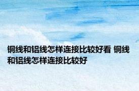 铜线和铝线怎样连接比较好看 铜线和铝线怎样连接比较好