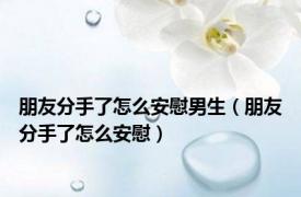 朋友分手了怎么安慰男生（朋友分手了怎么安慰）