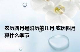 农历四月是阳历的几月 农历四月算什么季节