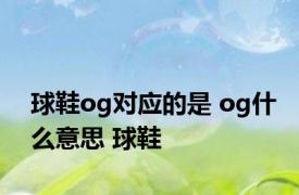 球鞋og对应的是 og什么意思 球鞋