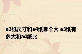 a3纸尺寸和a4纸哪个大 a3纸有多大和a4纸比