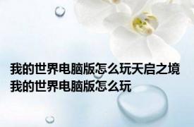 我的世界电脑版怎么玩天启之境 我的世界电脑版怎么玩