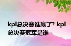 kpl总决赛谁赢了? kpl总决赛冠军是谁