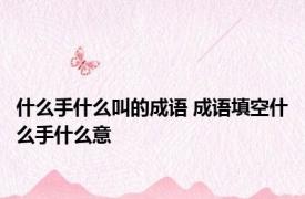 什么手什么叫的成语 成语填空什么手什么意