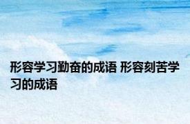 形容学习勤奋的成语 形容刻苦学习的成语