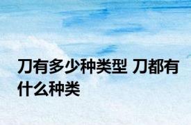 刀有多少种类型 刀都有什么种类