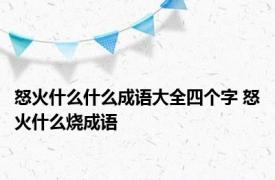 怒火什么什么成语大全四个字 怒火什么烧成语