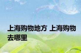 上海购物地方 上海购物去哪里 