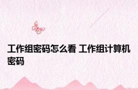 工作组密码怎么看 工作组计算机密码 