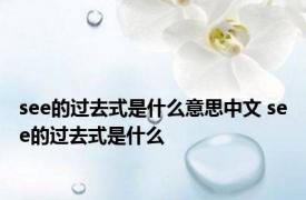 see的过去式是什么意思中文 see的过去式是什么