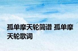 孤单摩天轮简谱 孤单摩天轮歌词 