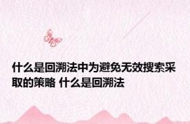 什么是回溯法中为避免无效搜索采取的策略 什么是回溯法