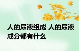 人的尿液组成 人的尿液成分都有什么