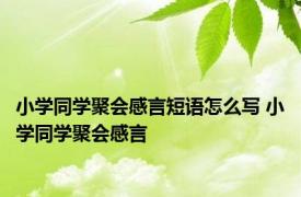 小学同学聚会感言短语怎么写 小学同学聚会感言