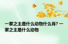 一家之主是什么动物什么肖? 一家之主是什么动物 