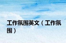 工作氛围英文（工作氛围）