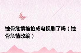 蚀骨危情被拍成电视剧了吗（蚀骨危情改编）