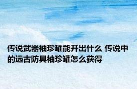 传说武器袖珍罐能开出什么 传说中的远古防具袖珍罐怎么获得