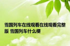 雪国列车在线观看在线观看完整版 雪国列车什么梗