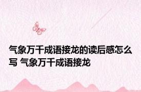 气象万千成语接龙的读后感怎么写 气象万千成语接龙