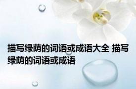 描写绿荫的词语或成语大全 描写绿荫的词语或成语