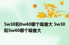 5w30和0w40哪个噪音大 5w30和5w40哪个噪音大