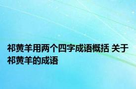 祁黄羊用两个四字成语概括 关于祁黄羊的成语 