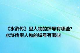 《水浒传》里人物的绰号有哪些? 水浒传里人物的绰号有哪些