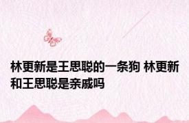 林更新是王思聪的一条狗 林更新和王思聪是亲戚吗