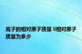 离子的相对原子质量 li相对原子质量为多少