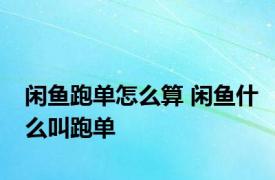 闲鱼跑单怎么算 闲鱼什么叫跑单