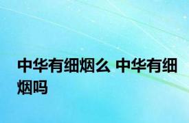 中华有细烟么 中华有细烟吗