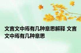 文言文中焉有几种意思解释 文言文中焉有几种意思