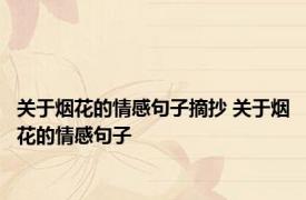 关于烟花的情感句子摘抄 关于烟花的情感句子
