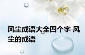 风尘成语大全四个字 风尘的成语