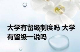 大学有留级制度吗 大学有留级一说吗