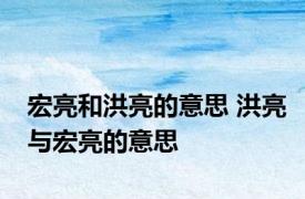 宏亮和洪亮的意思 洪亮与宏亮的意思