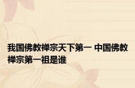 我国佛教禅宗天下第一 中国佛教禅宗第一祖是谁