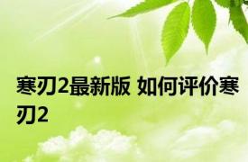 寒刃2最新版 如何评价寒刃2