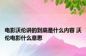 电影沃伦讲的到底是什么内容 沃伦电影什么意思