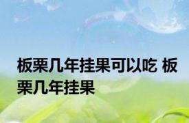 板栗几年挂果可以吃 板栗几年挂果