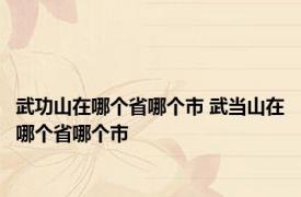 武功山在哪个省哪个市 武当山在哪个省哪个市 