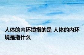 人体的内环境指的是 人体的内环境是指什么