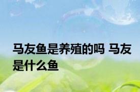马友鱼是养殖的吗 马友是什么鱼