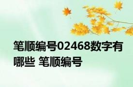 笔顺编号02468数字有哪些 笔顺编号 