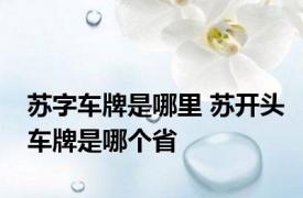苏字车牌是哪里 苏开头车牌是哪个省