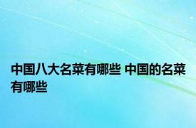 中国八大名菜有哪些 中国的名菜有哪些